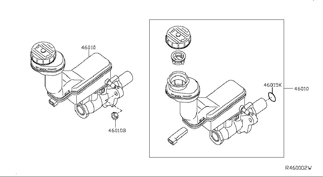Master brake cylinder diagram