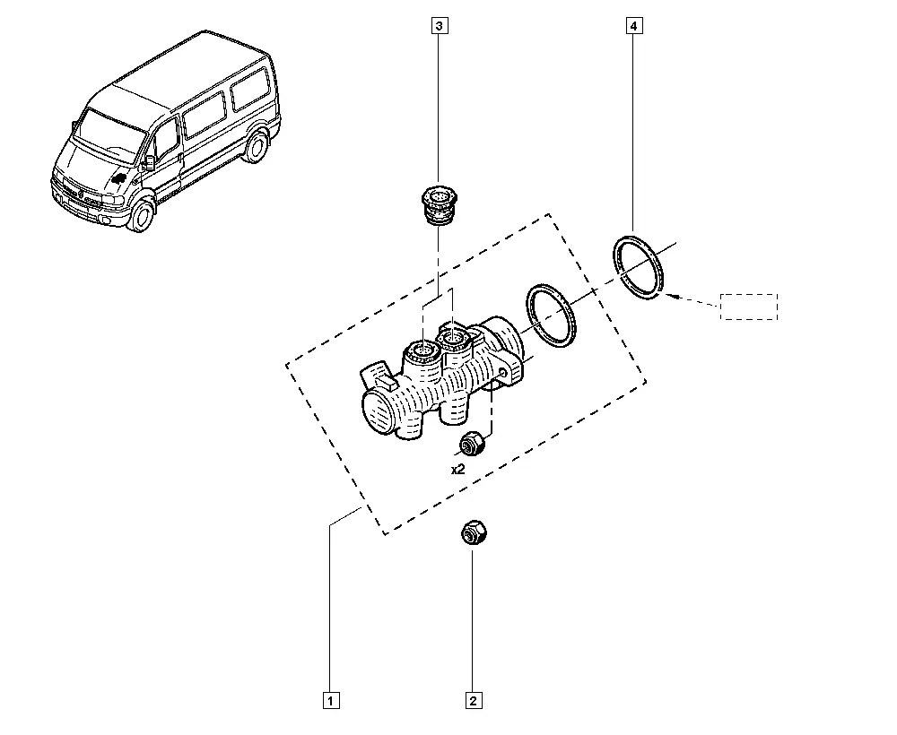 Master brake cylinder diagram