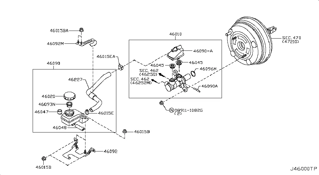 Master brake cylinder diagram
