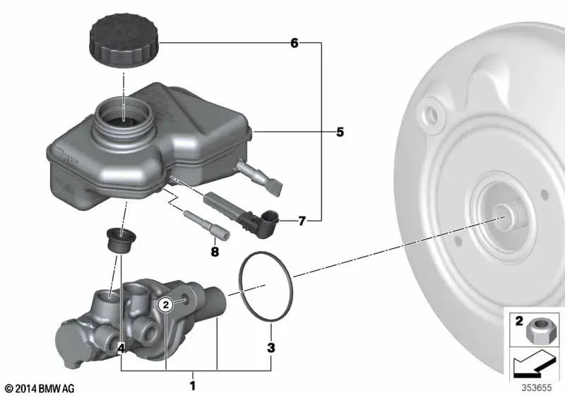 Главный тормозной цилиндр и бачок diagram