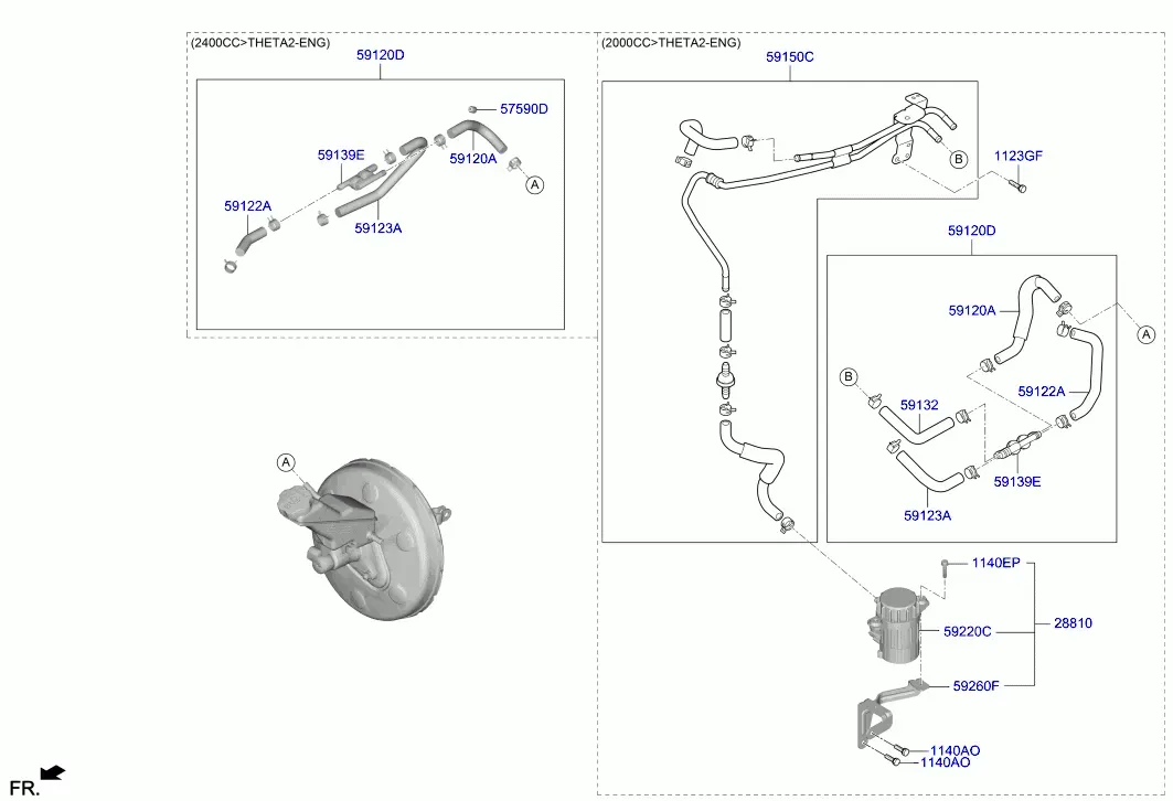 Brake Master Cylinder and Booster diagram