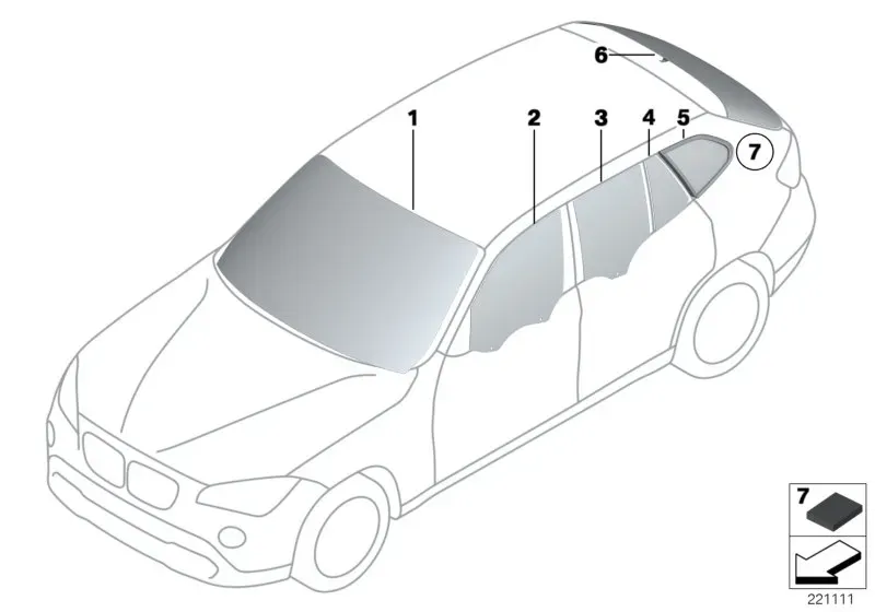 Vehicle glazing diagram