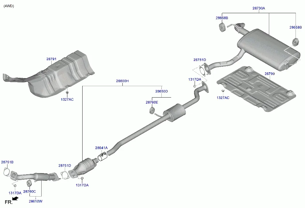 Глушитель и выхлопная труба diagram