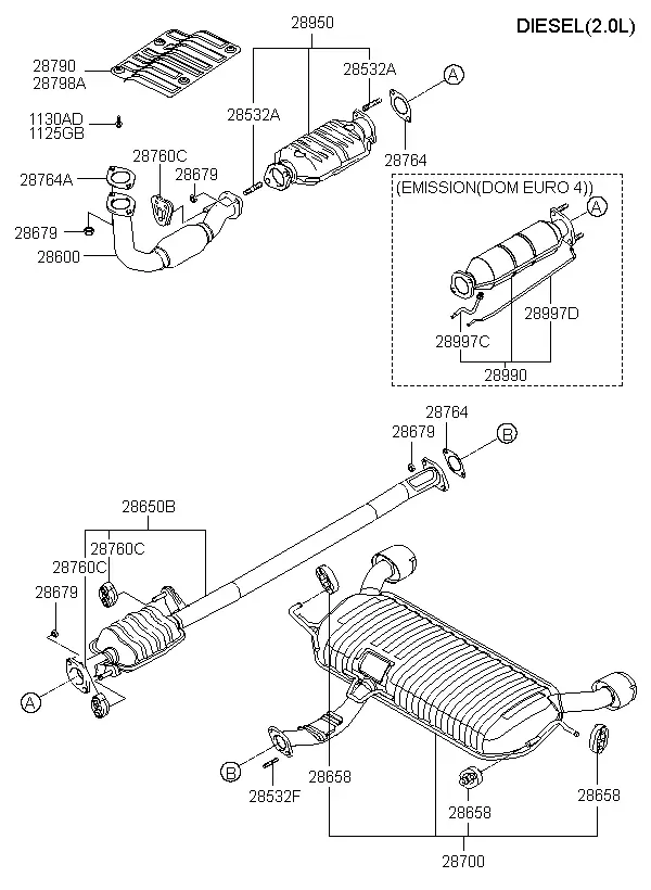 Muffler and Exhaust Pipe diagram