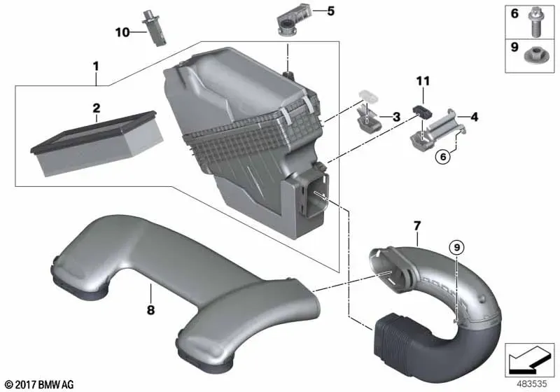 Intake Silencer and Air Duct diagram