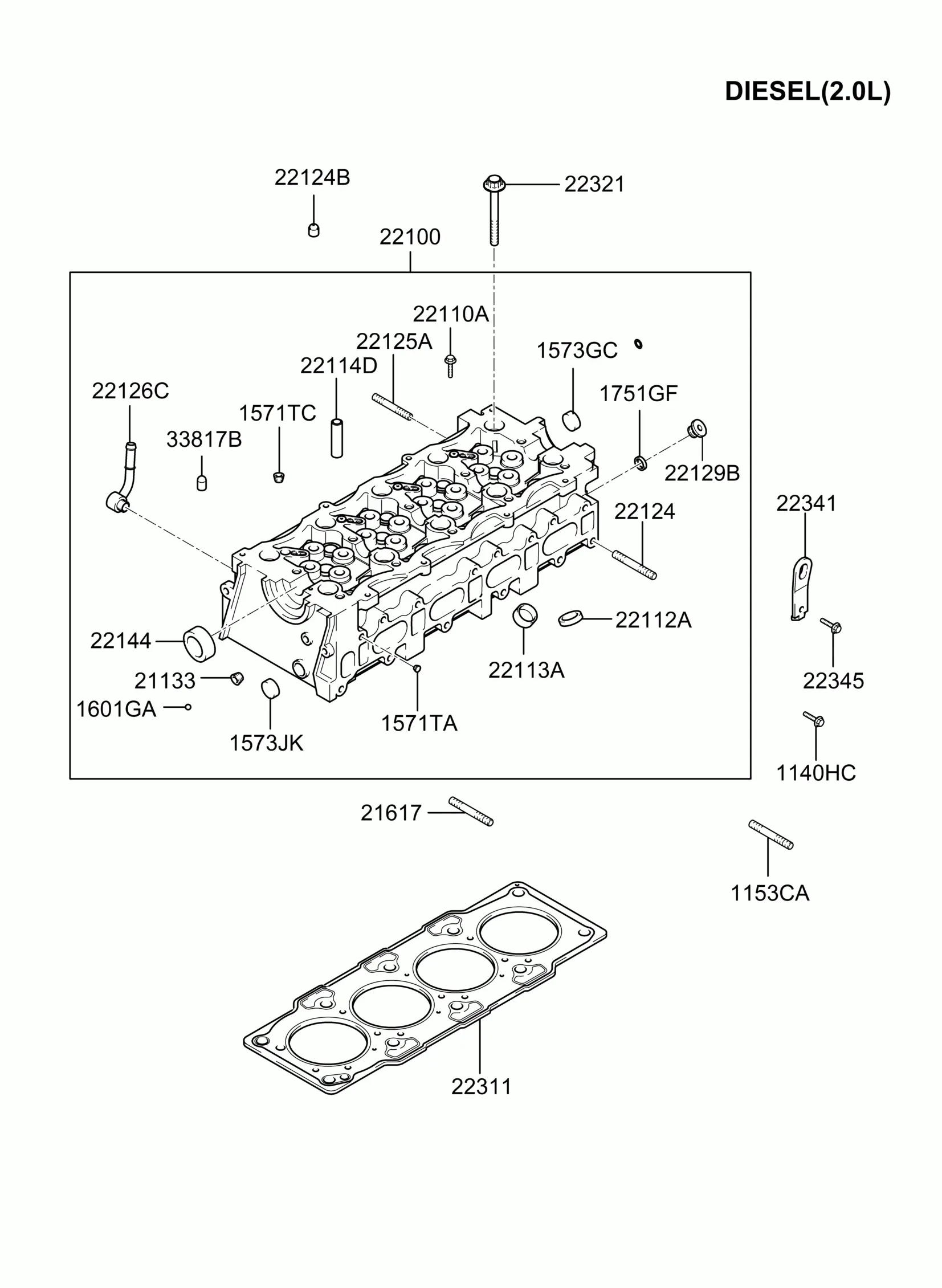Cylinder head diagram