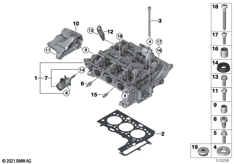 Cylinder head diagram