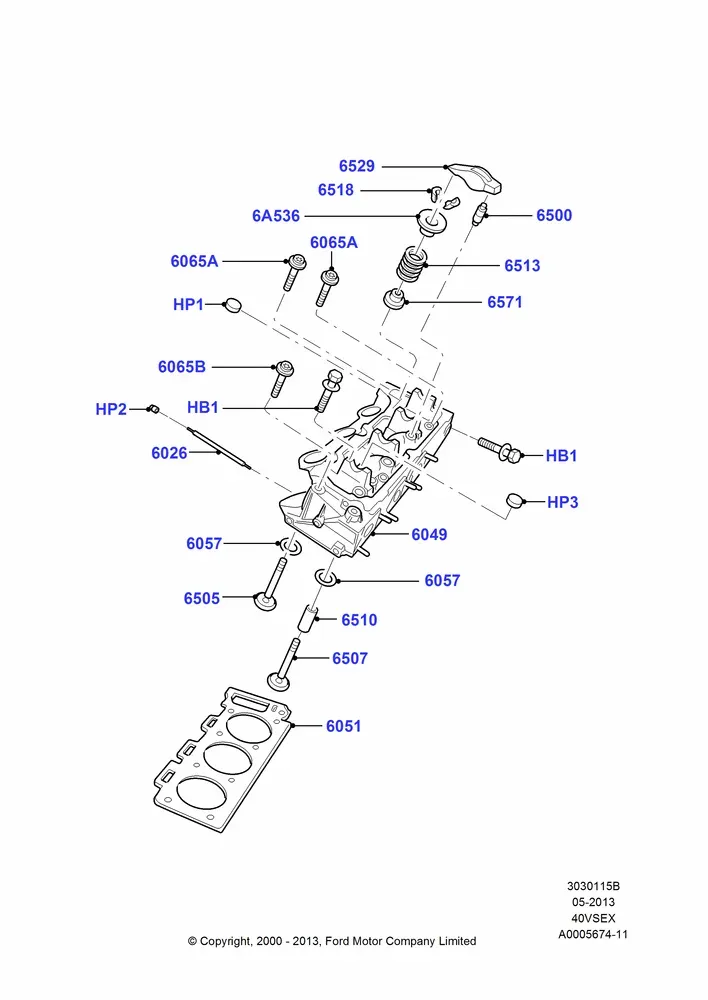 Cylinder head diagram