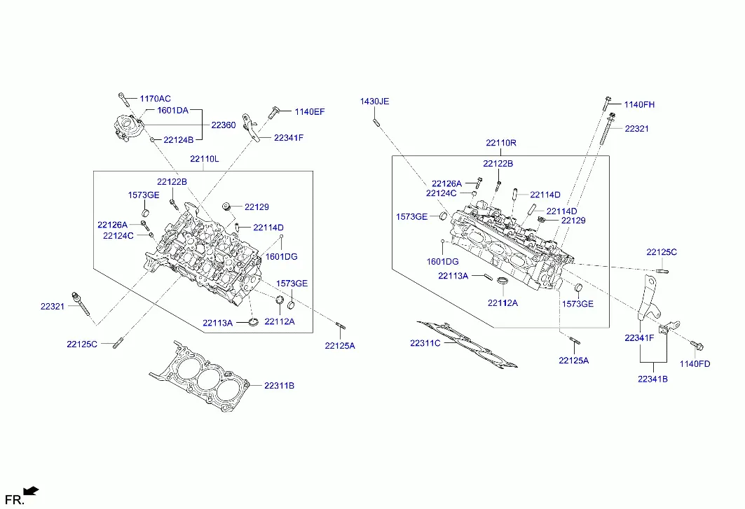 Cylinder head diagram