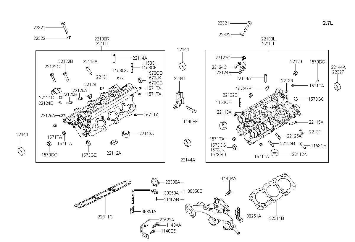 Cylinder head diagram