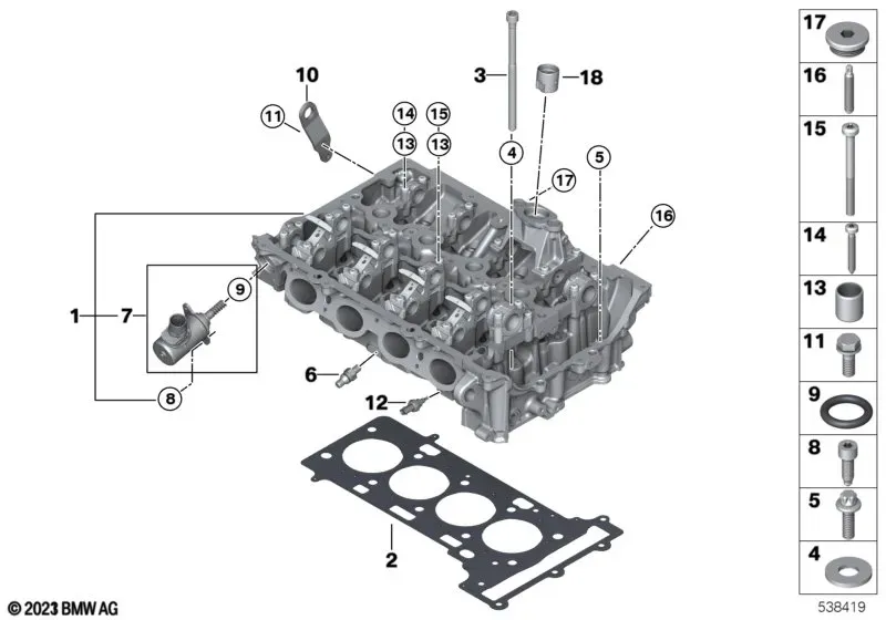 Cylinder head diagram