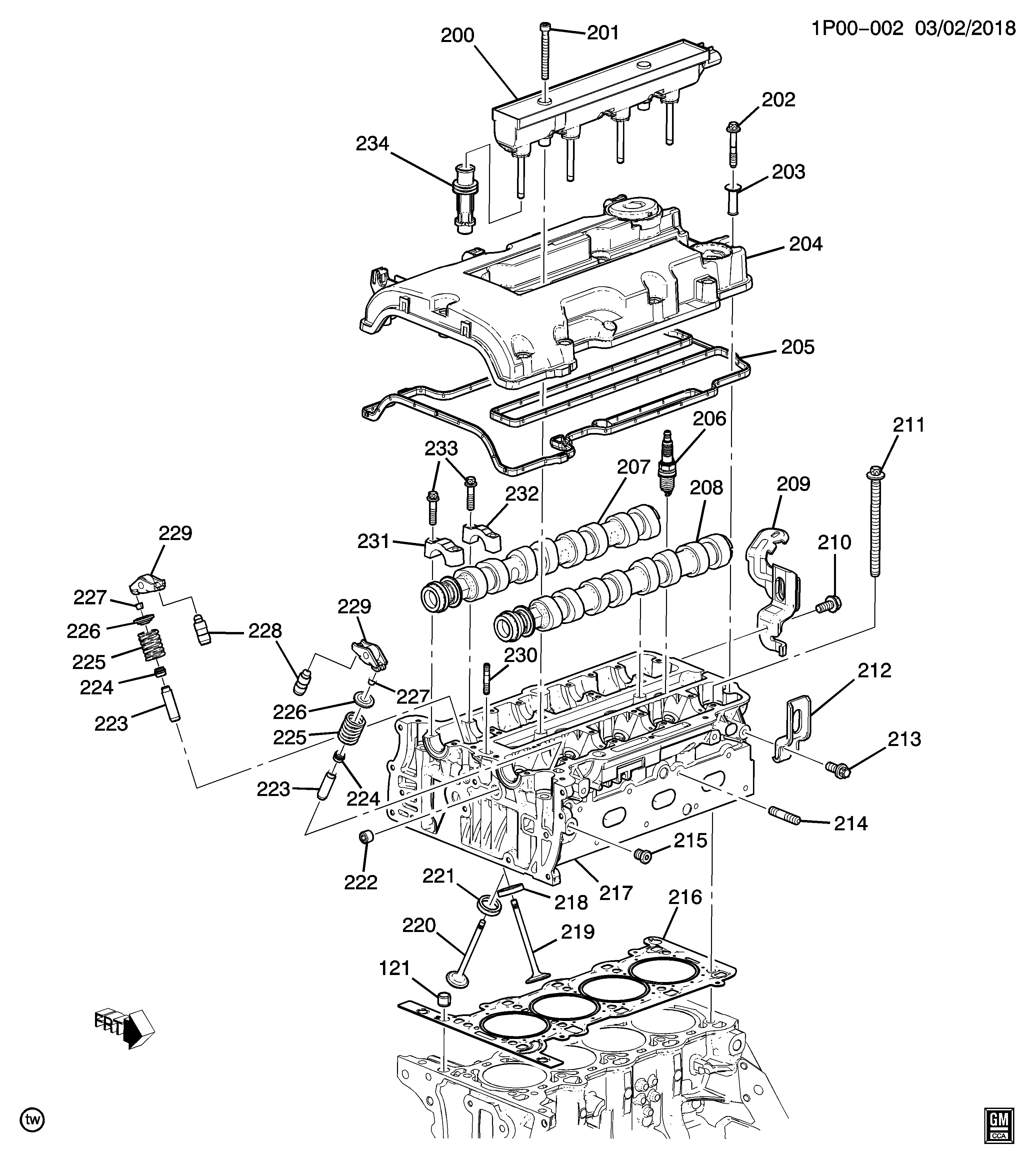 Cylinder Head and Related Parts diagram