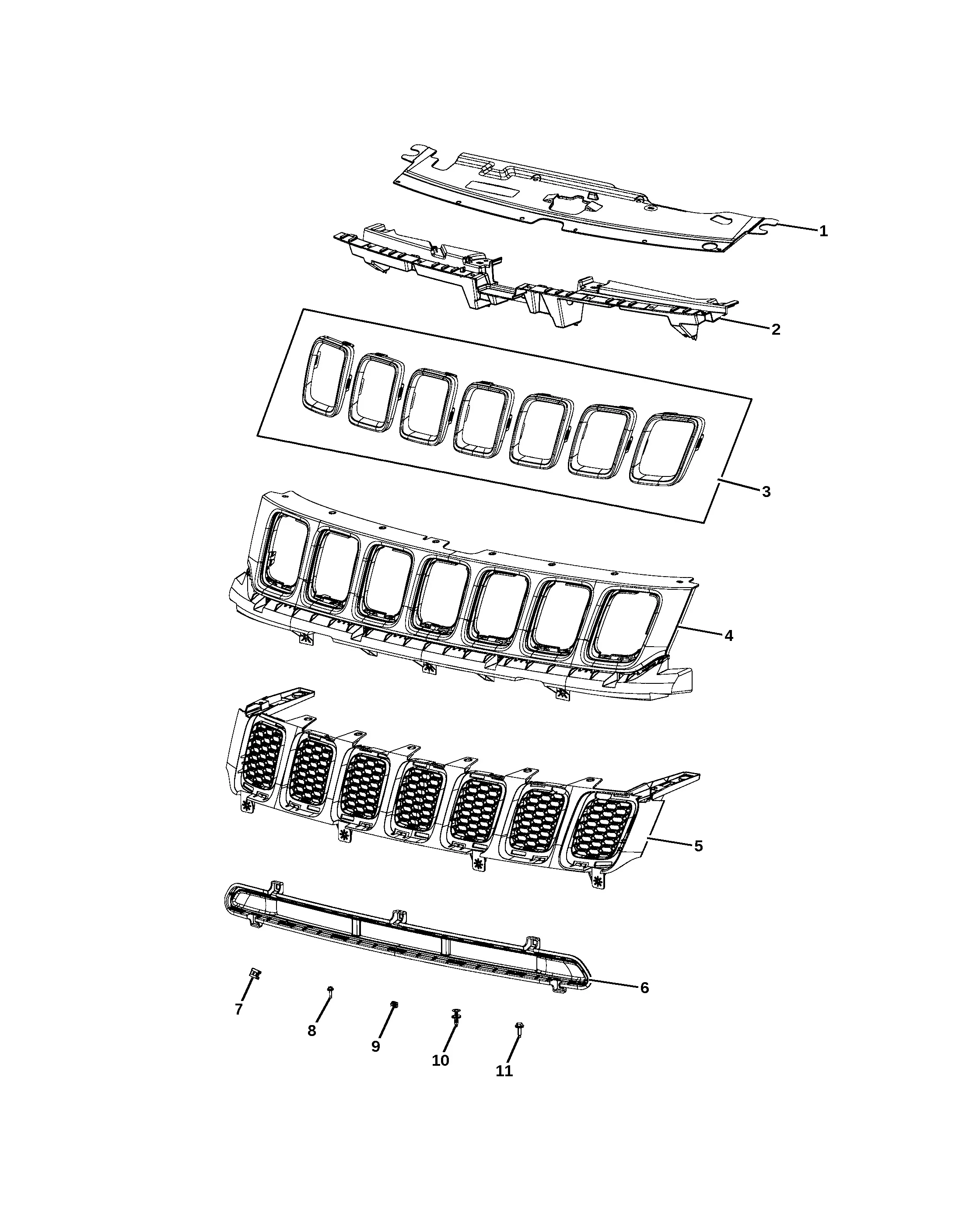 Radiator grille diagram