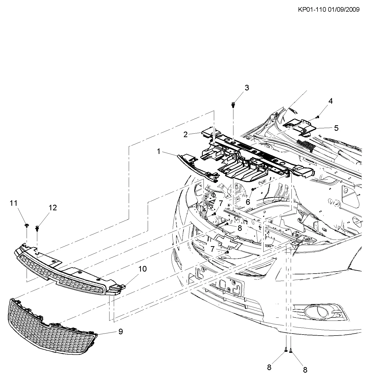 Front grille diagram