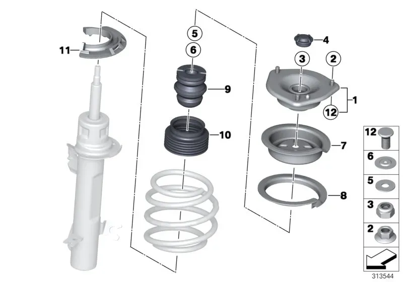 Shock absorber mount diagram
