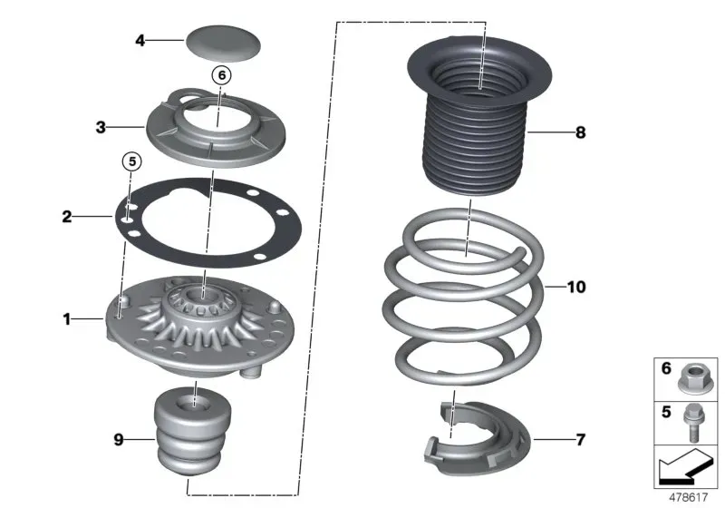 Shock absorber mount diagram