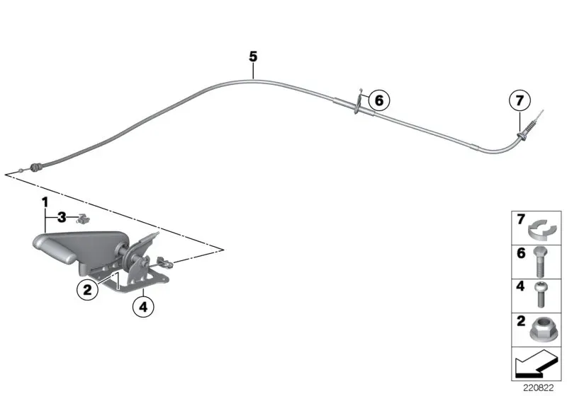 Parking brake lever diagram