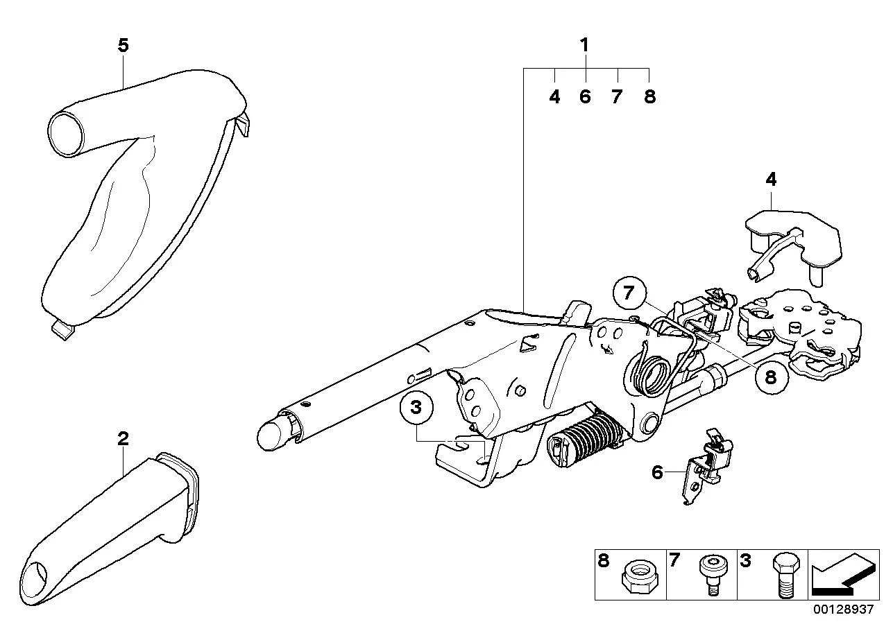 Parking brake lever diagram