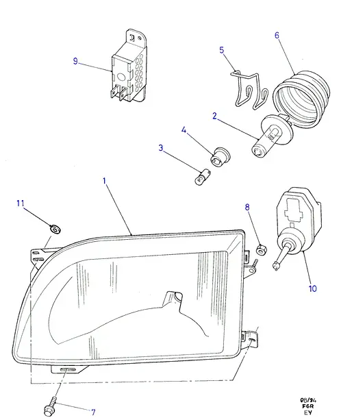 Headlamp diagram