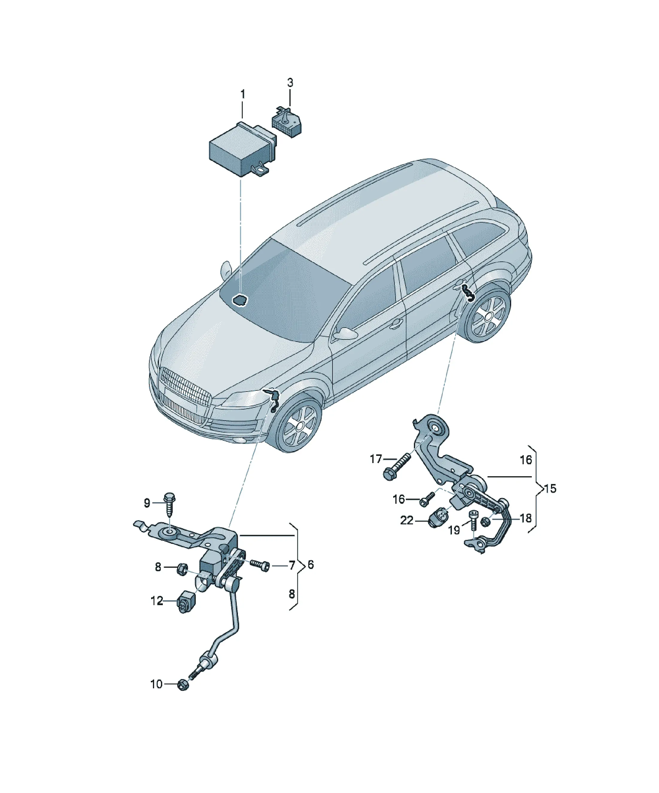 Headlamp leveling system diagram
