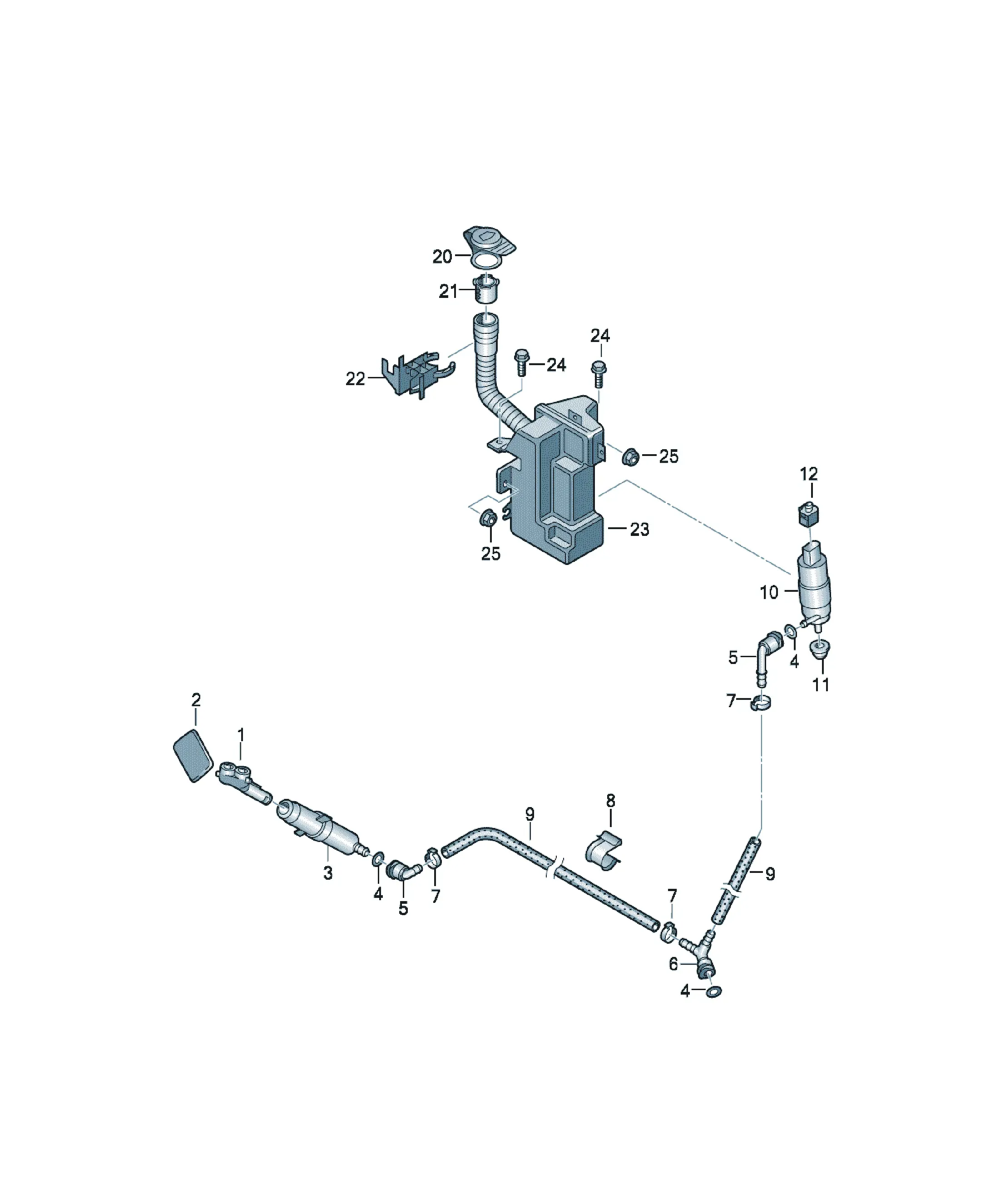 Headlight washer system diagram