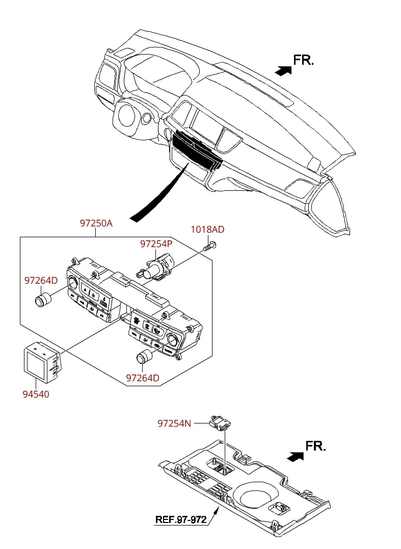 Heater control panel diagram