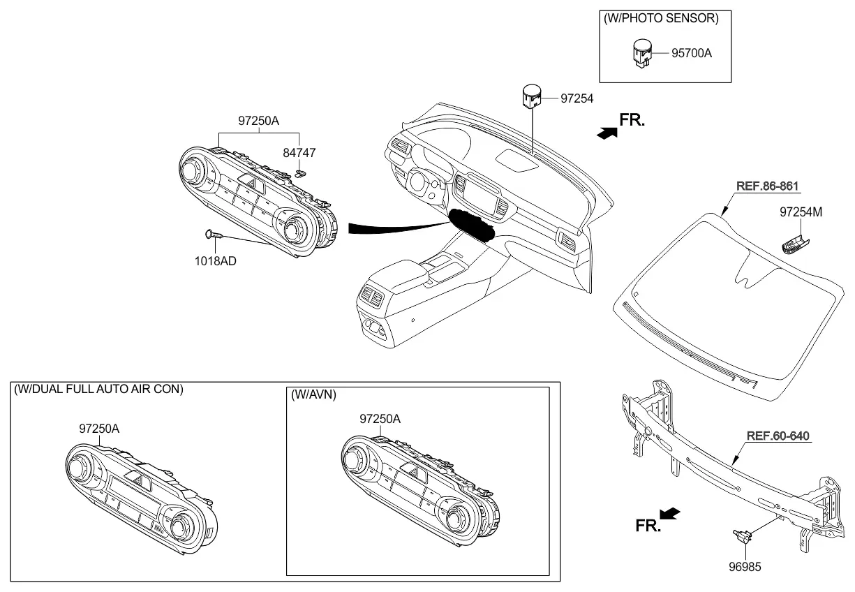 Heater control panel diagram