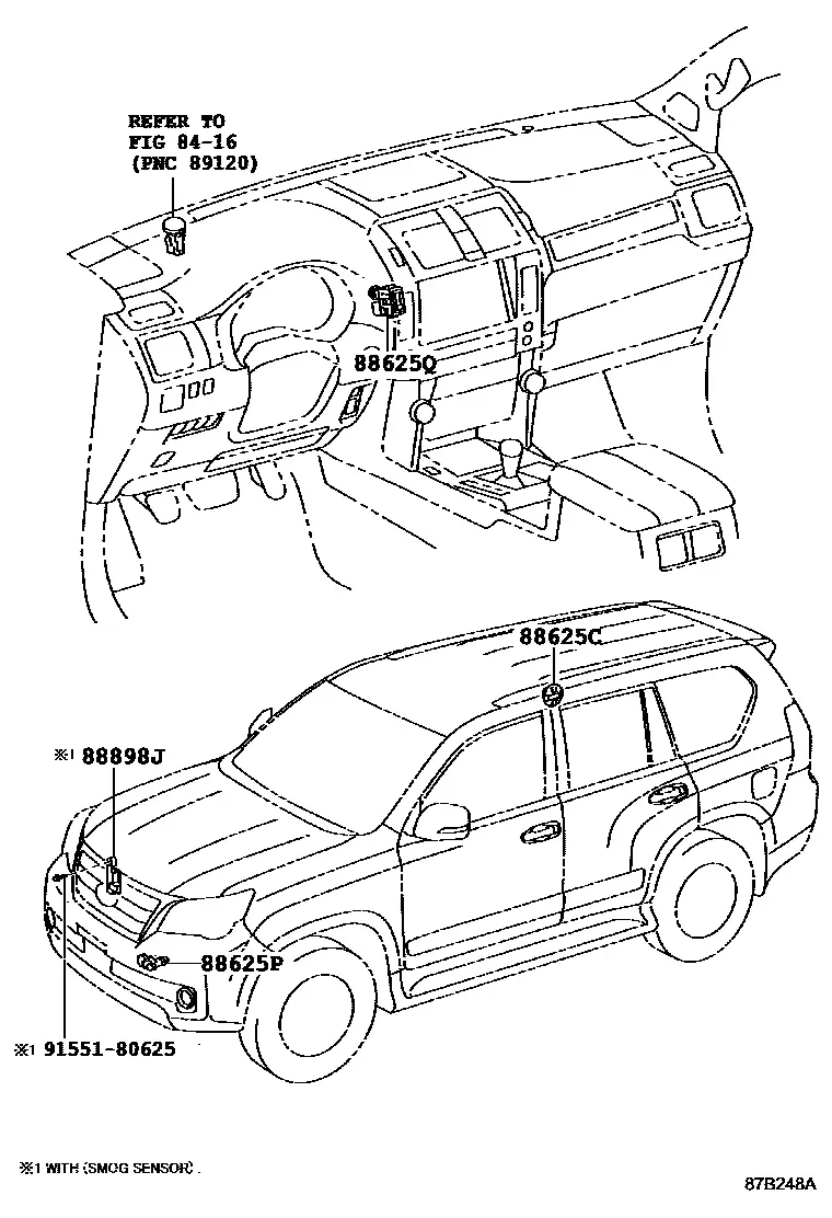 A/C temperature sensors diagram