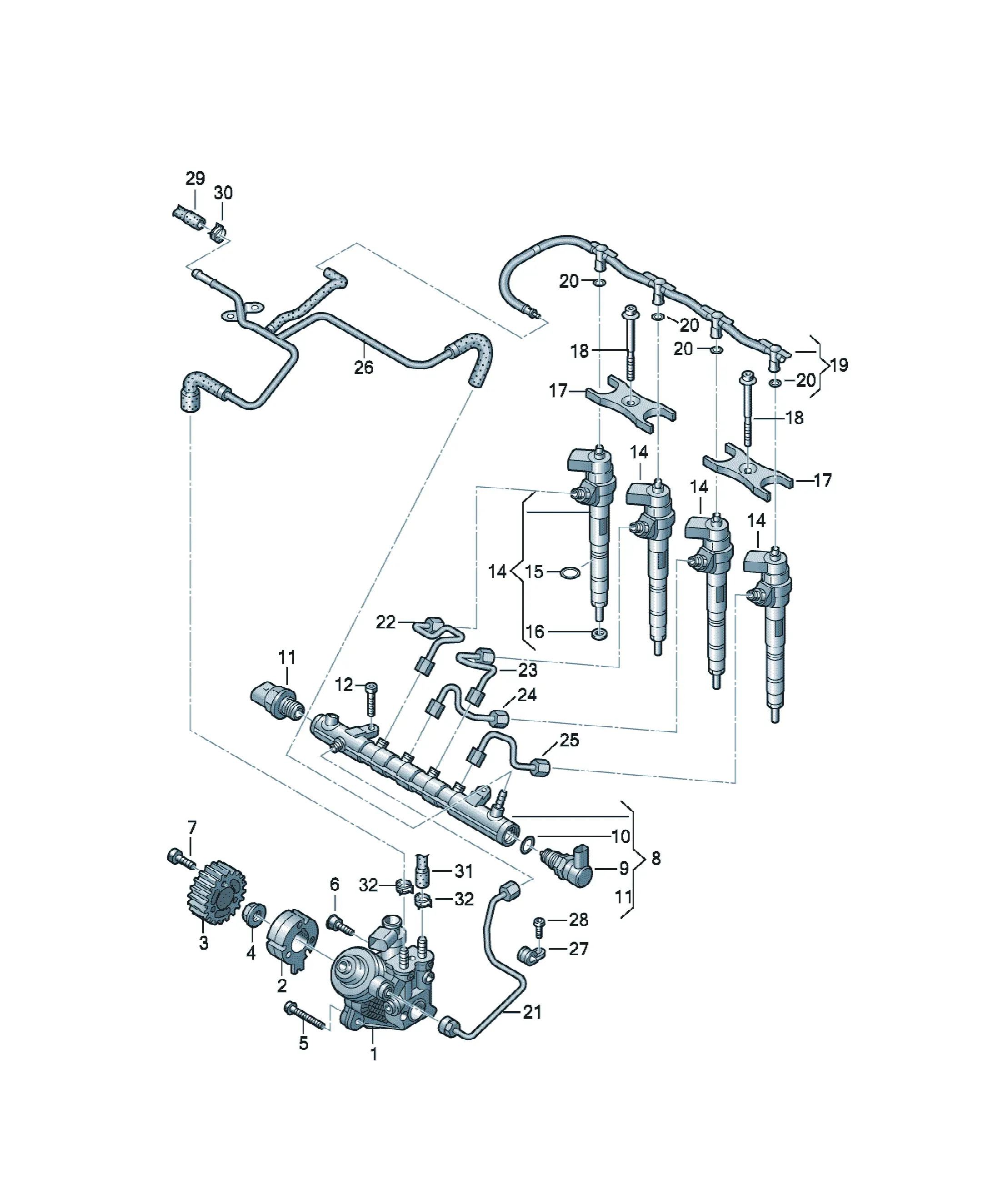 High pressure fuel system diagram