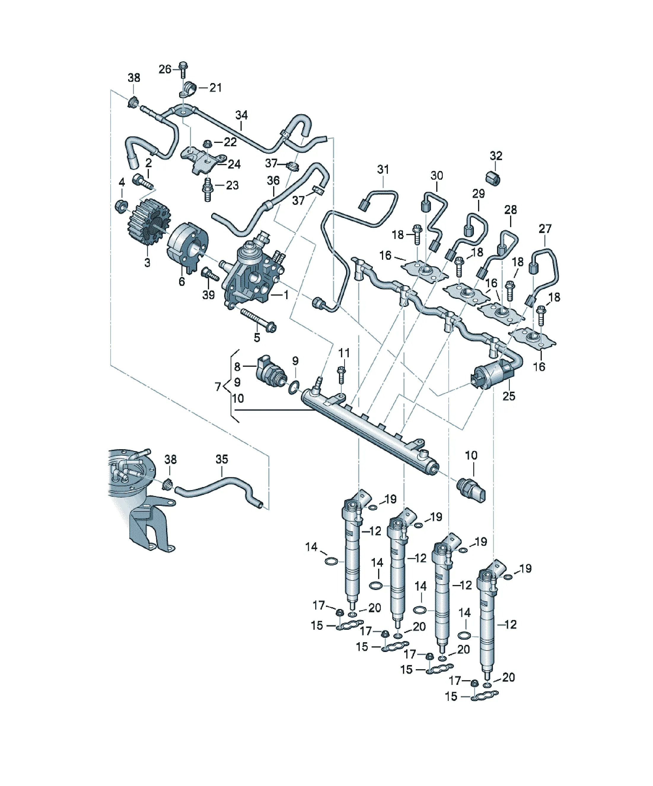 High pressure fuel system diagram