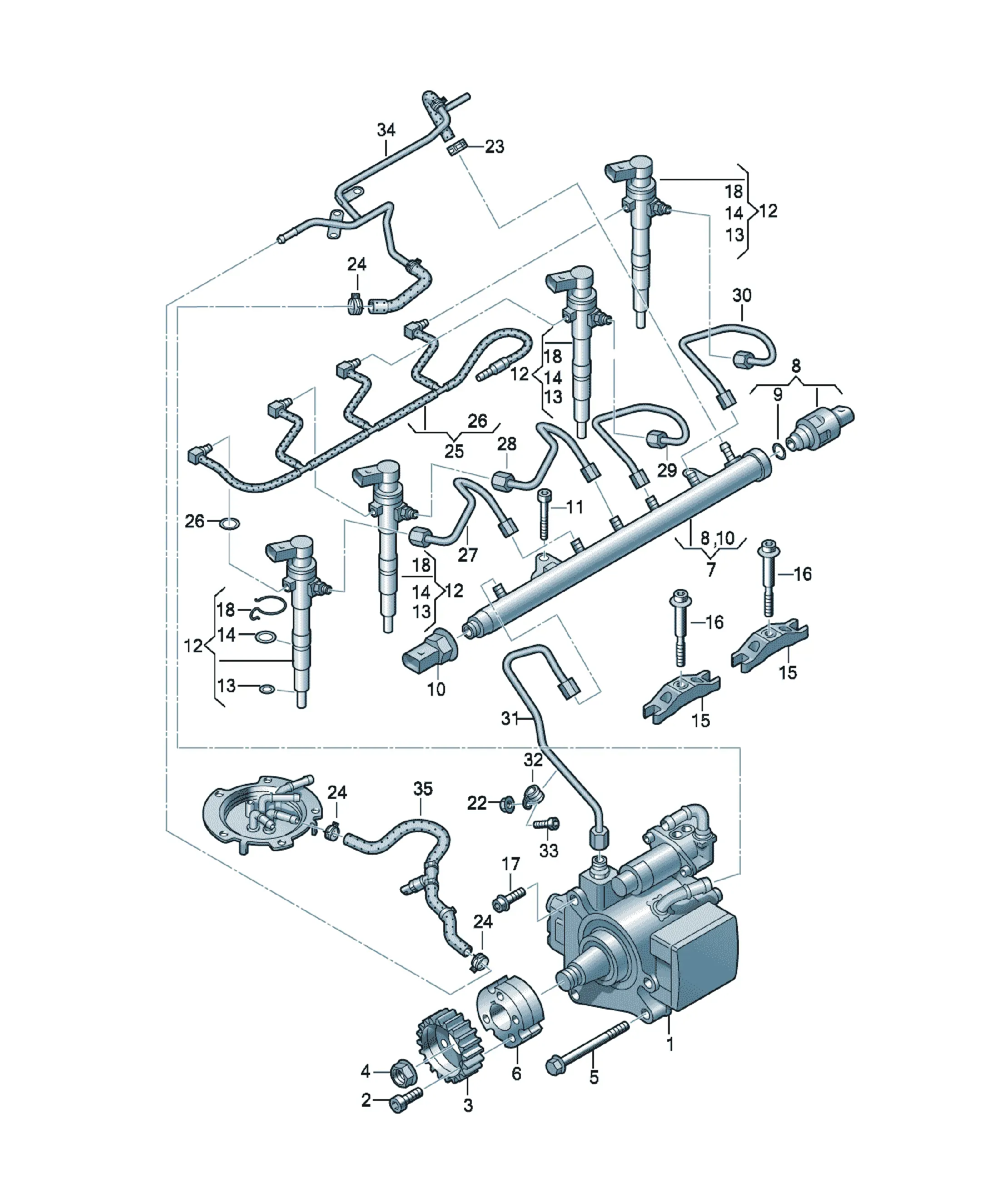High pressure fuel system diagram