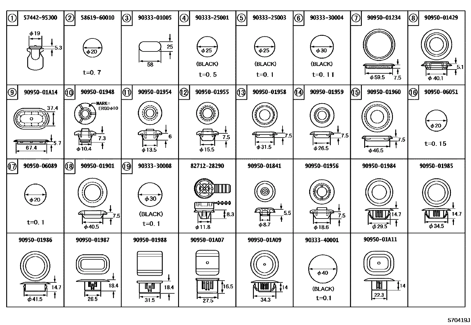 Hole plug diagram