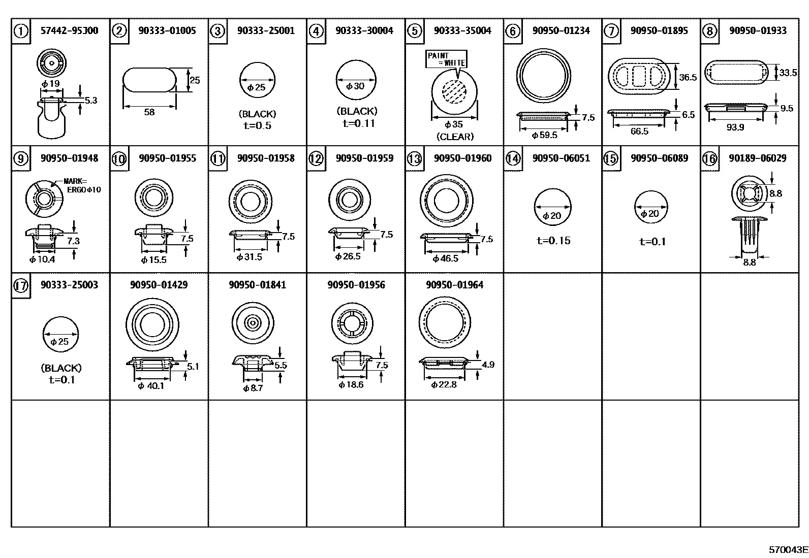 Hood hole plug diagram