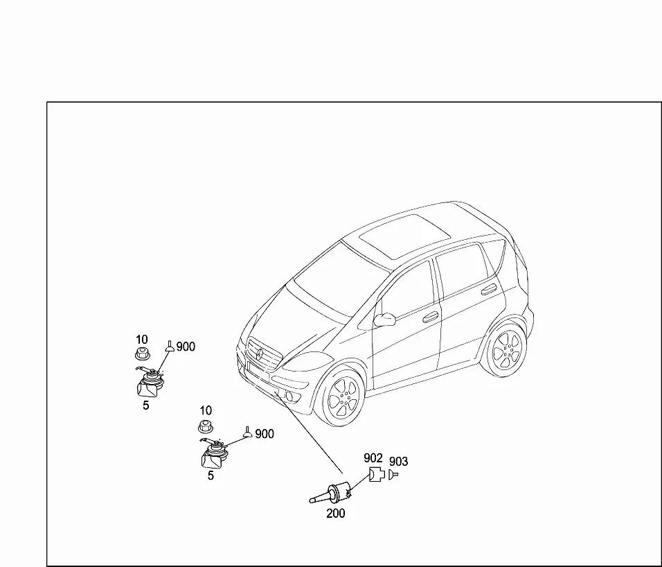 Horn and temperature sensor diagram