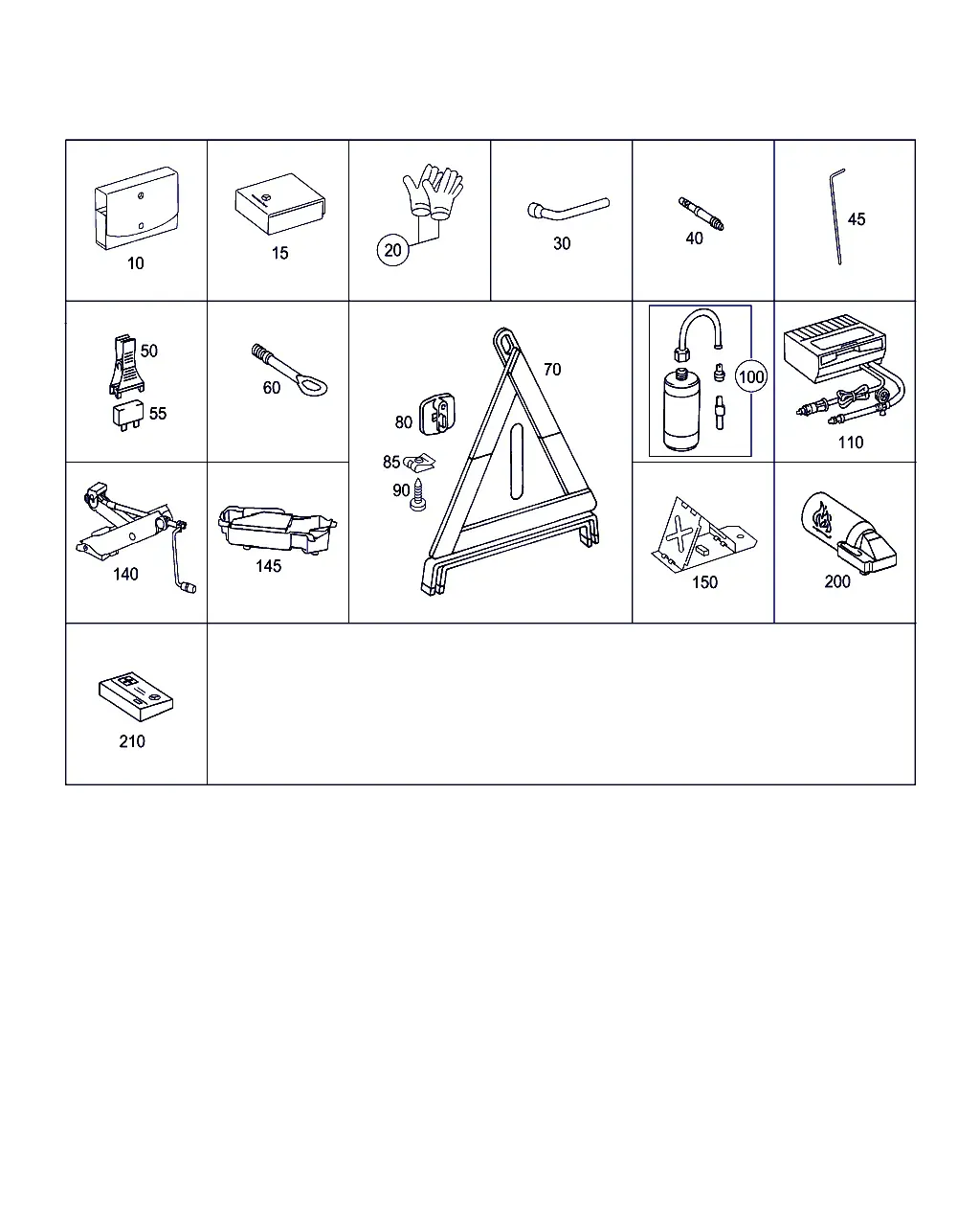 On-board tool kit diagram