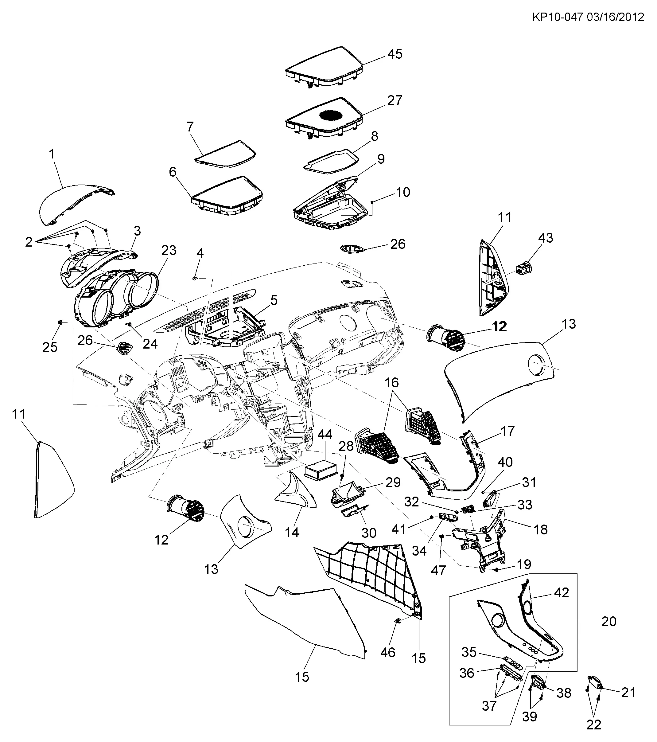 Instrument panel, part 2 diagram