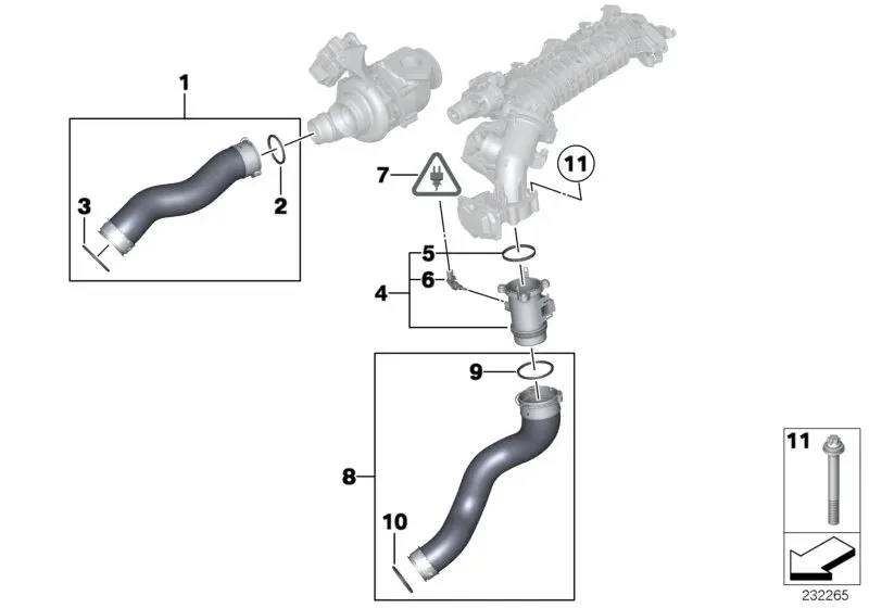 Intake manifold air duct diagram