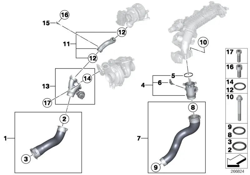 Intake manifold air duct diagram