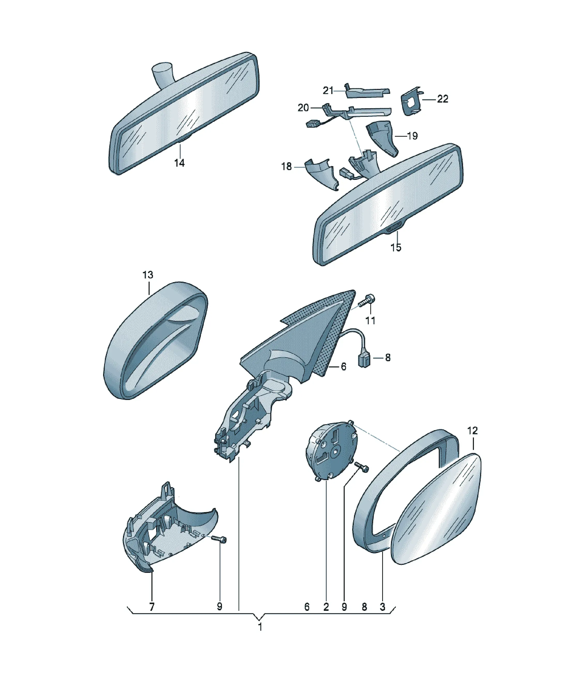Rear view mirror diagram