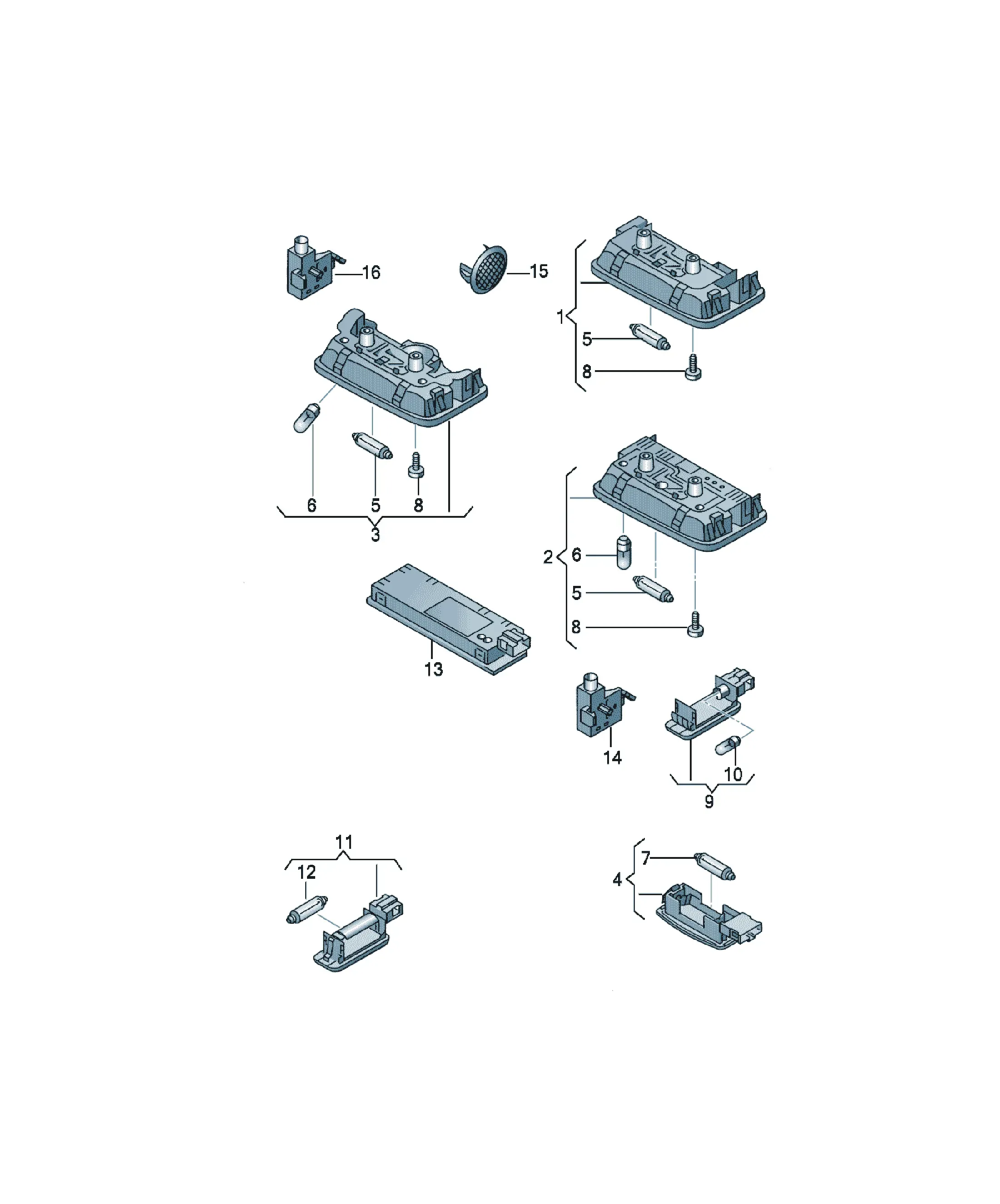 Interior lighting diagram