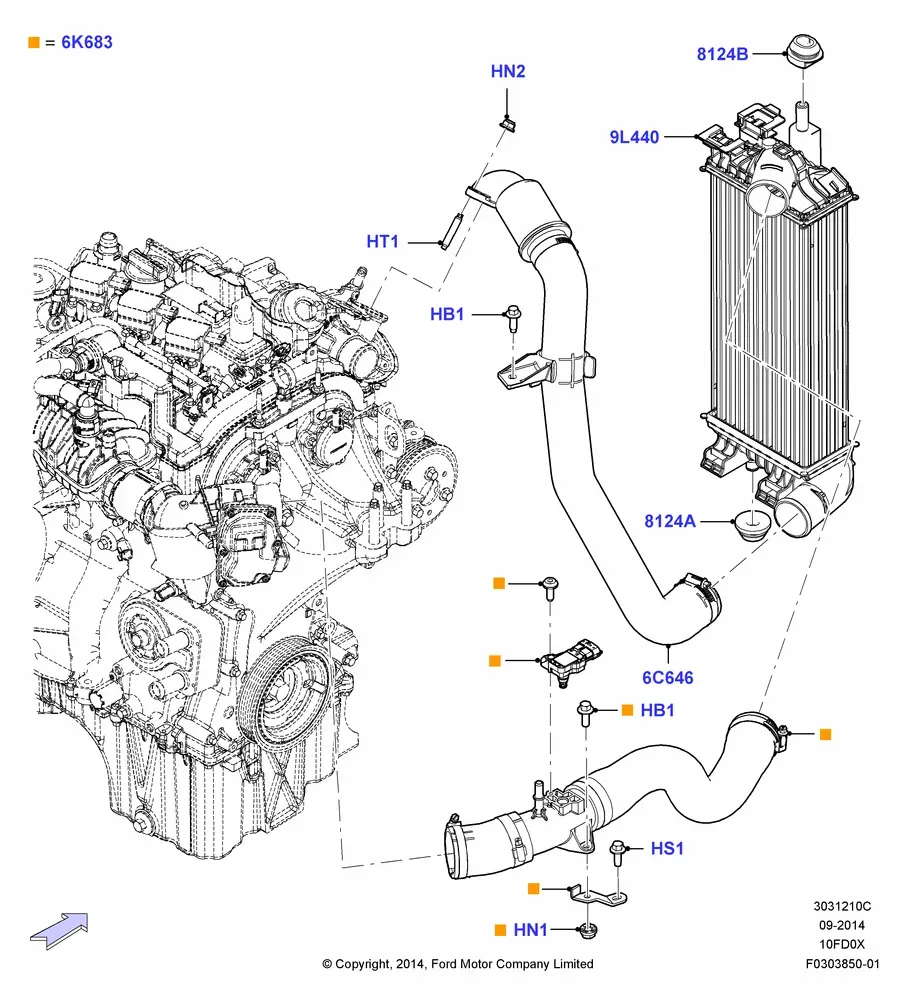 Intercooler and Air Ducts diagram