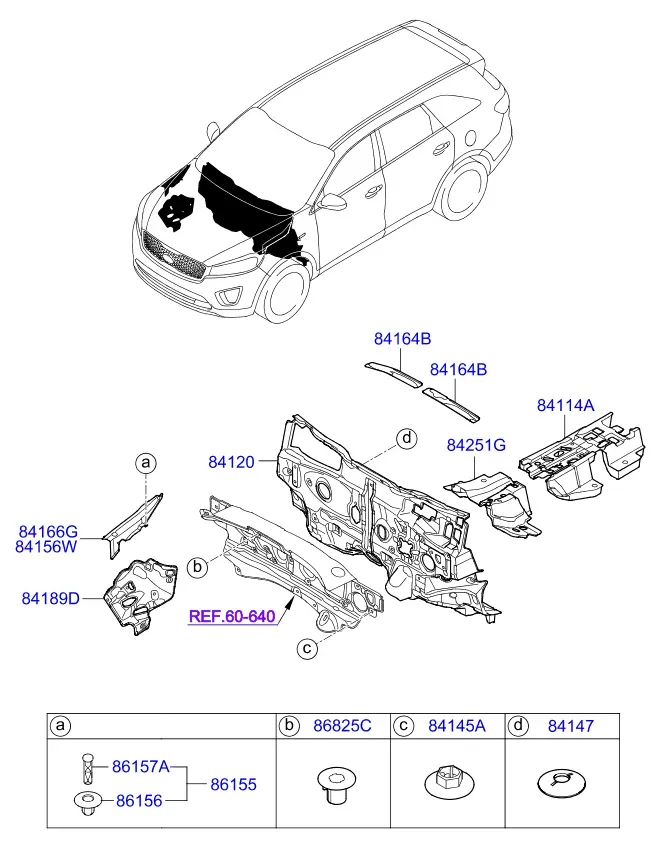 Body noise insulation and plugs diagram