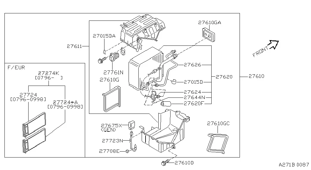 A/C Evaporator Unit diagram