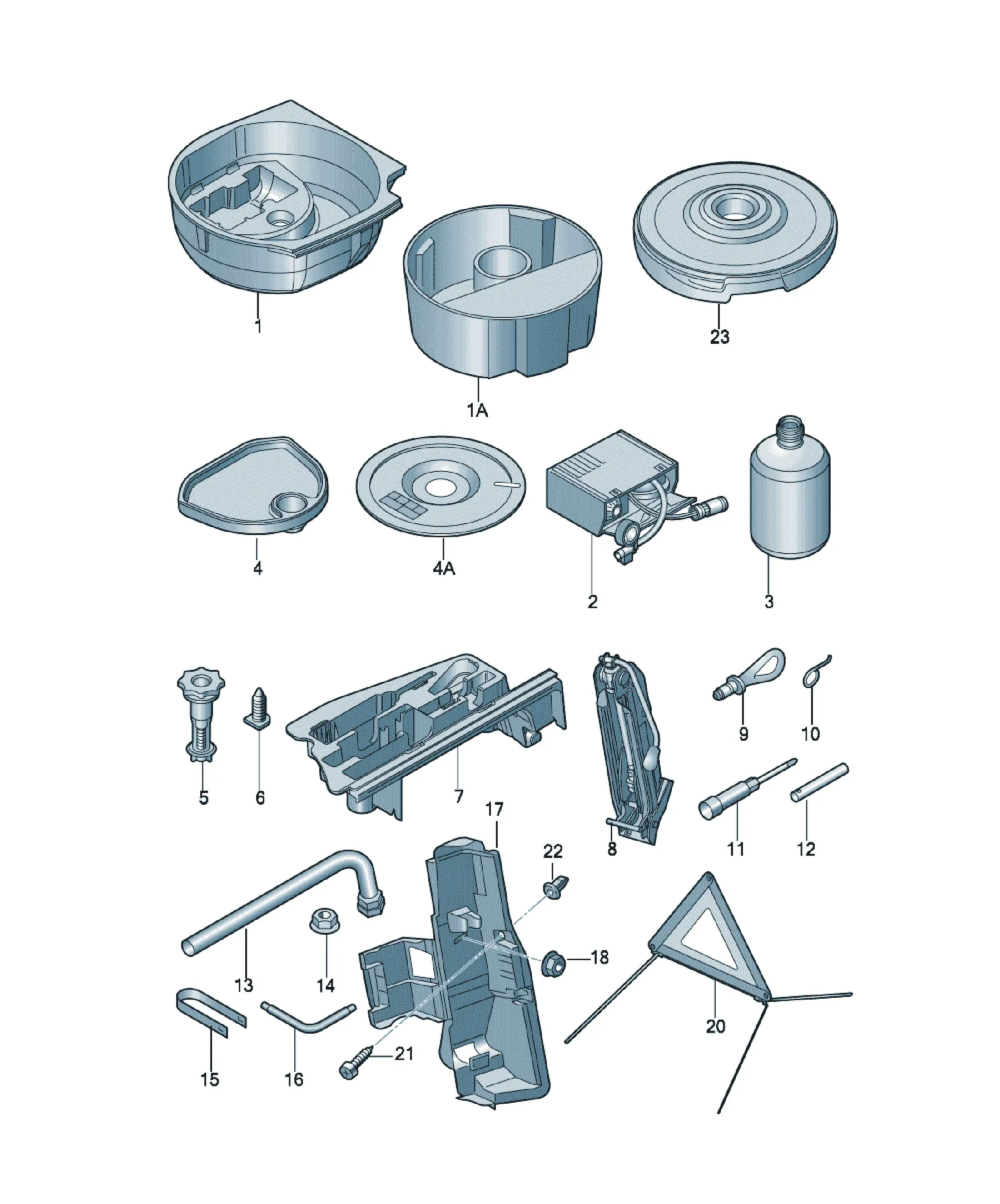 Tool kit and jack diagram