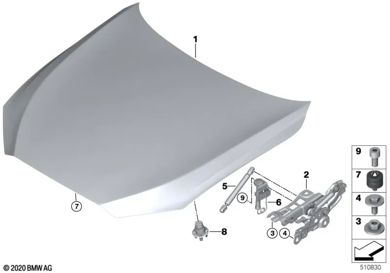 Hood and Mounting Hardware diagram