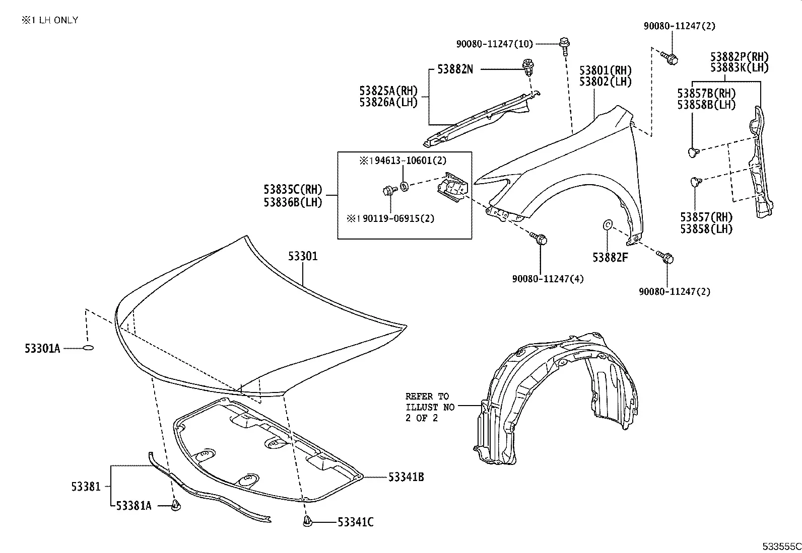 Hood and Front Fenders diagram