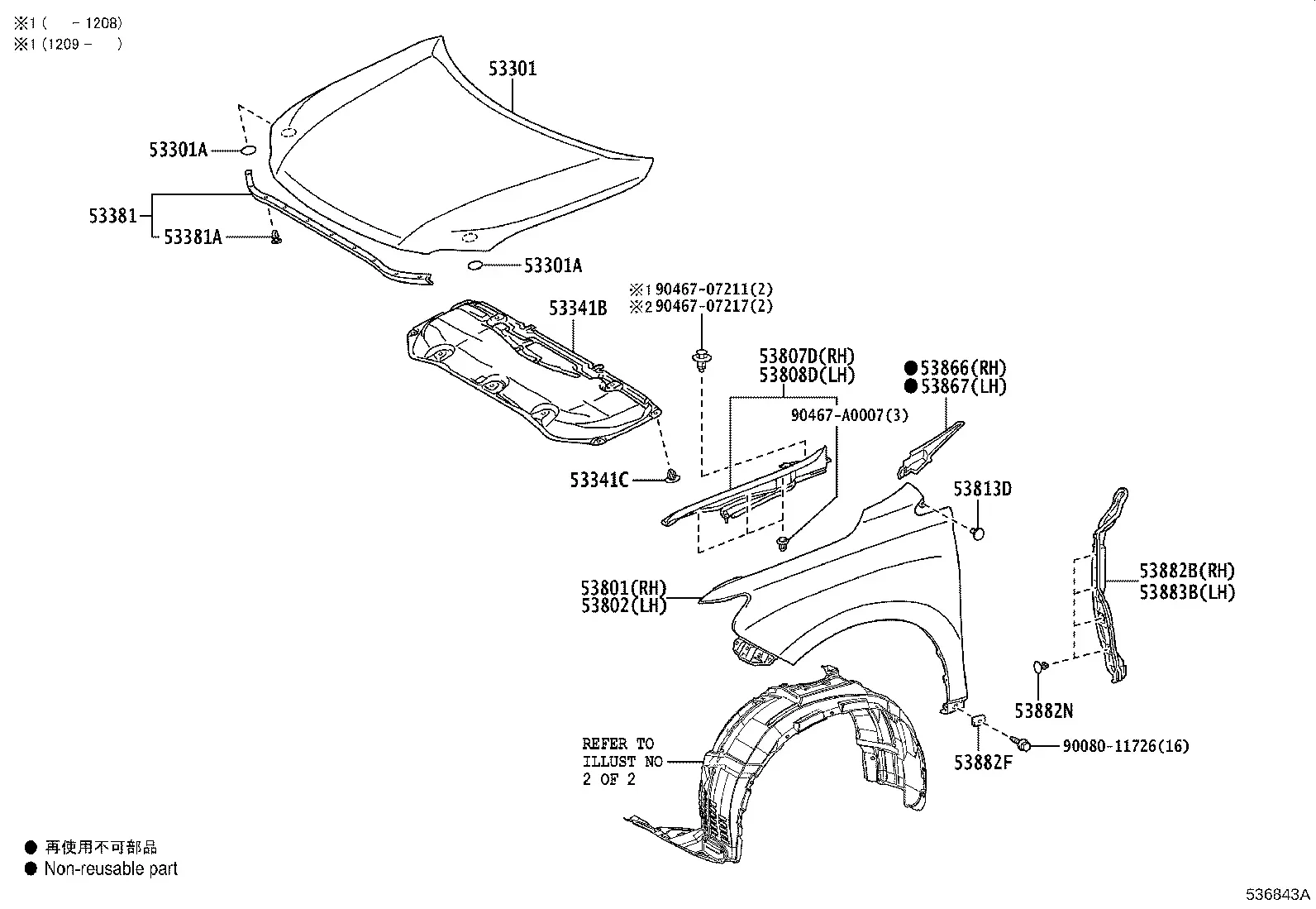 Hood and Front Fenders diagram