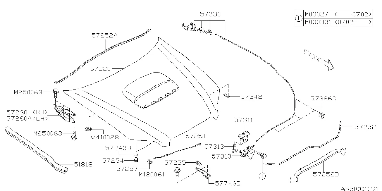 Hood and Hood Lock diagram