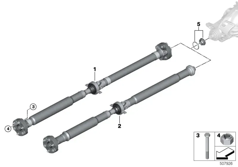 Propeller Shaft and Threaded Nut diagram