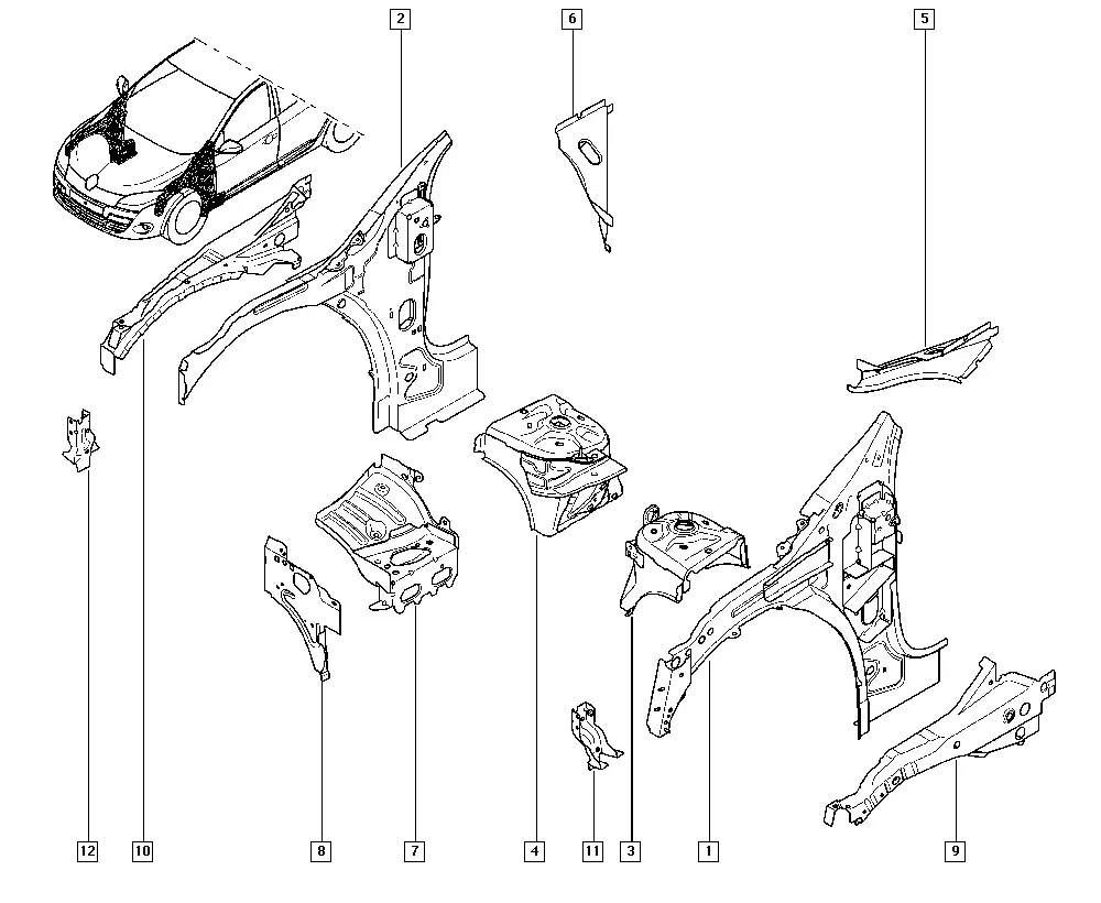 Front Body Structure diagram